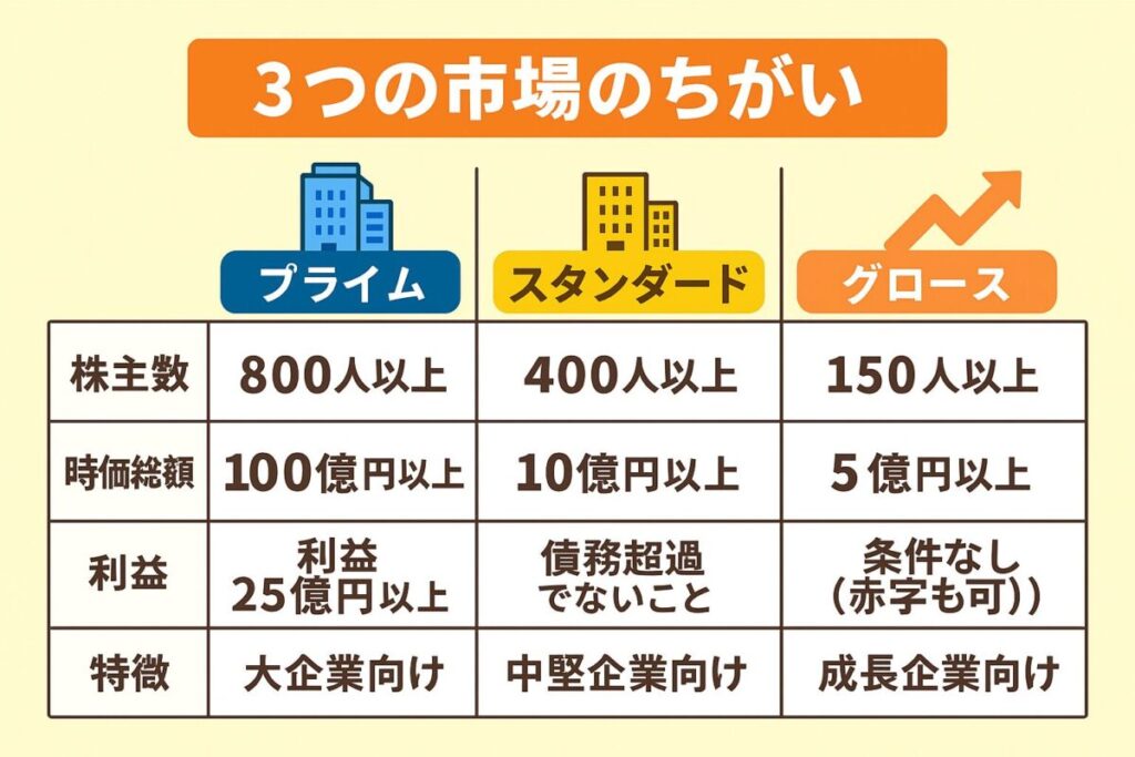プライム・スタンダード・グロースの違い